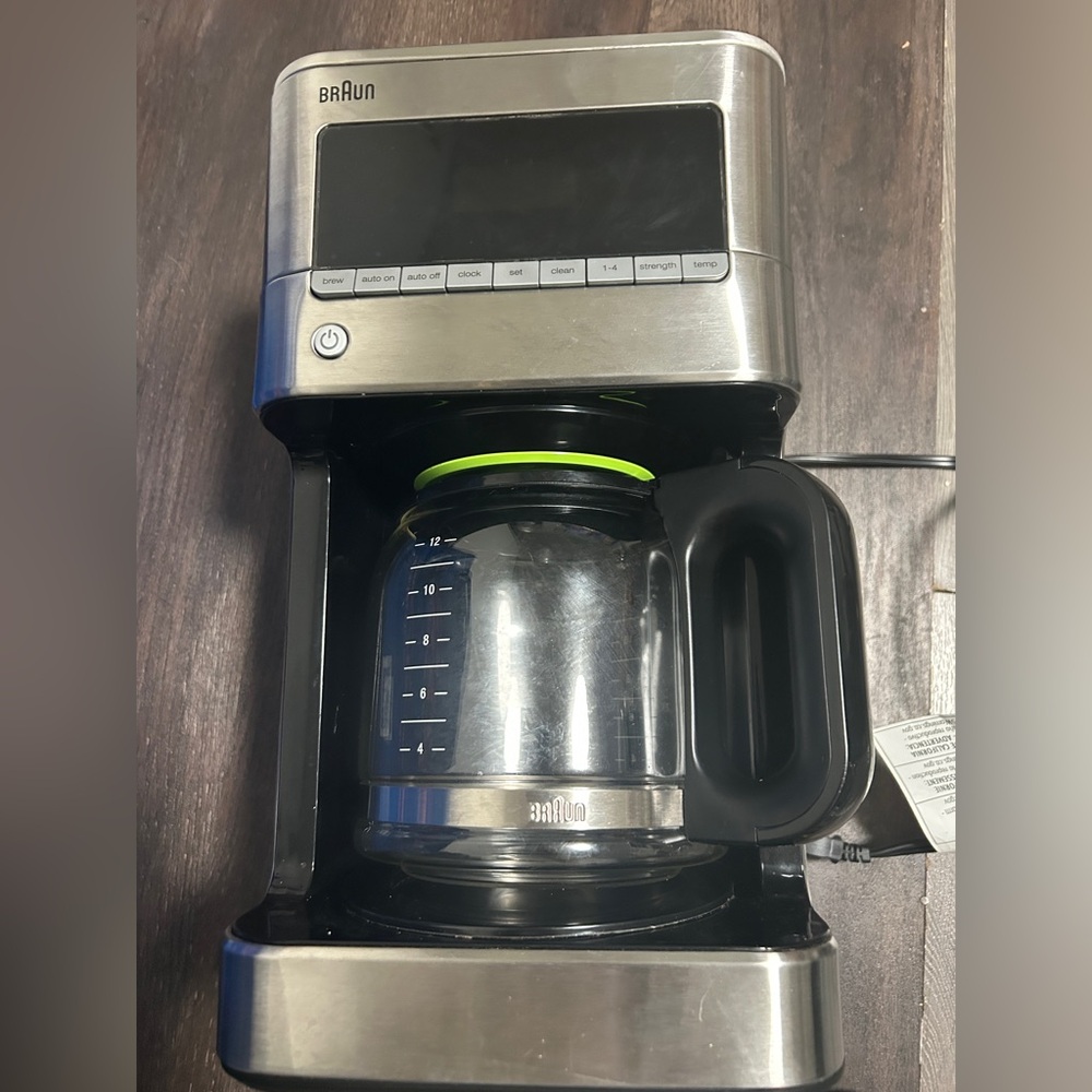 Braun Stainless Steel Coffee Maker with Black Accents